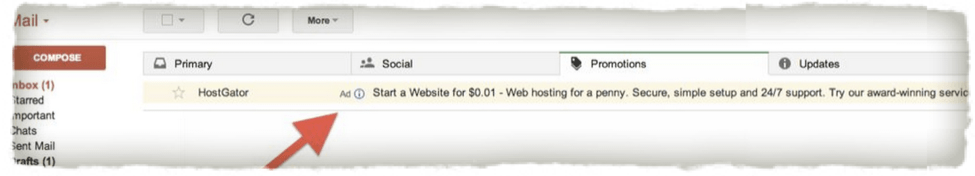 Gmail AdWords Tabbed Inbox